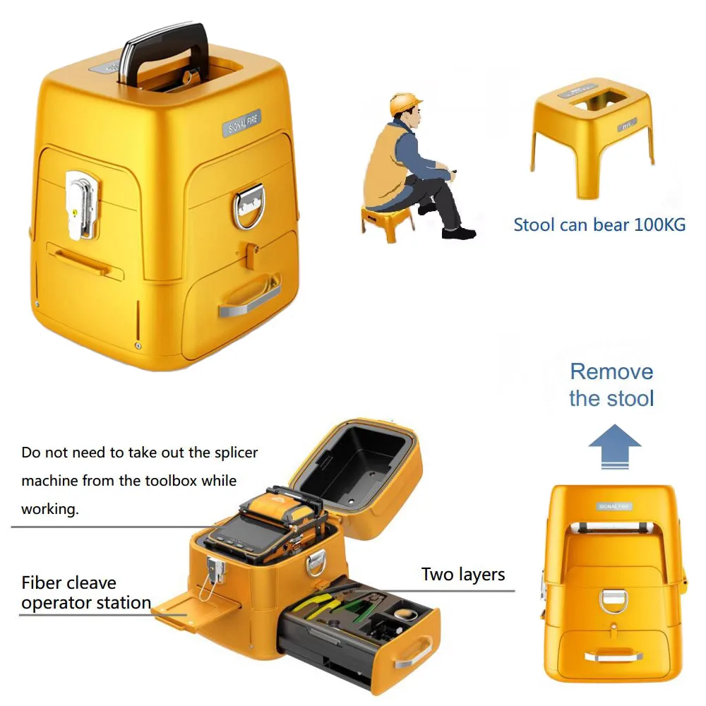 Intelligent FTTH Fiber Optic Splicing Machine AI-9 Automatic SM&MM Optical Fiber Fusion Splicer with Power Meter And VFL