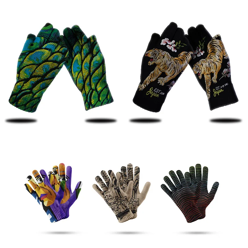 Tiger Snake Skin Pattern Gloves For Women Mittens Cool Punk Touch Screen Gloves Garden Outdoor Cycling Girl Female Unisex Glove