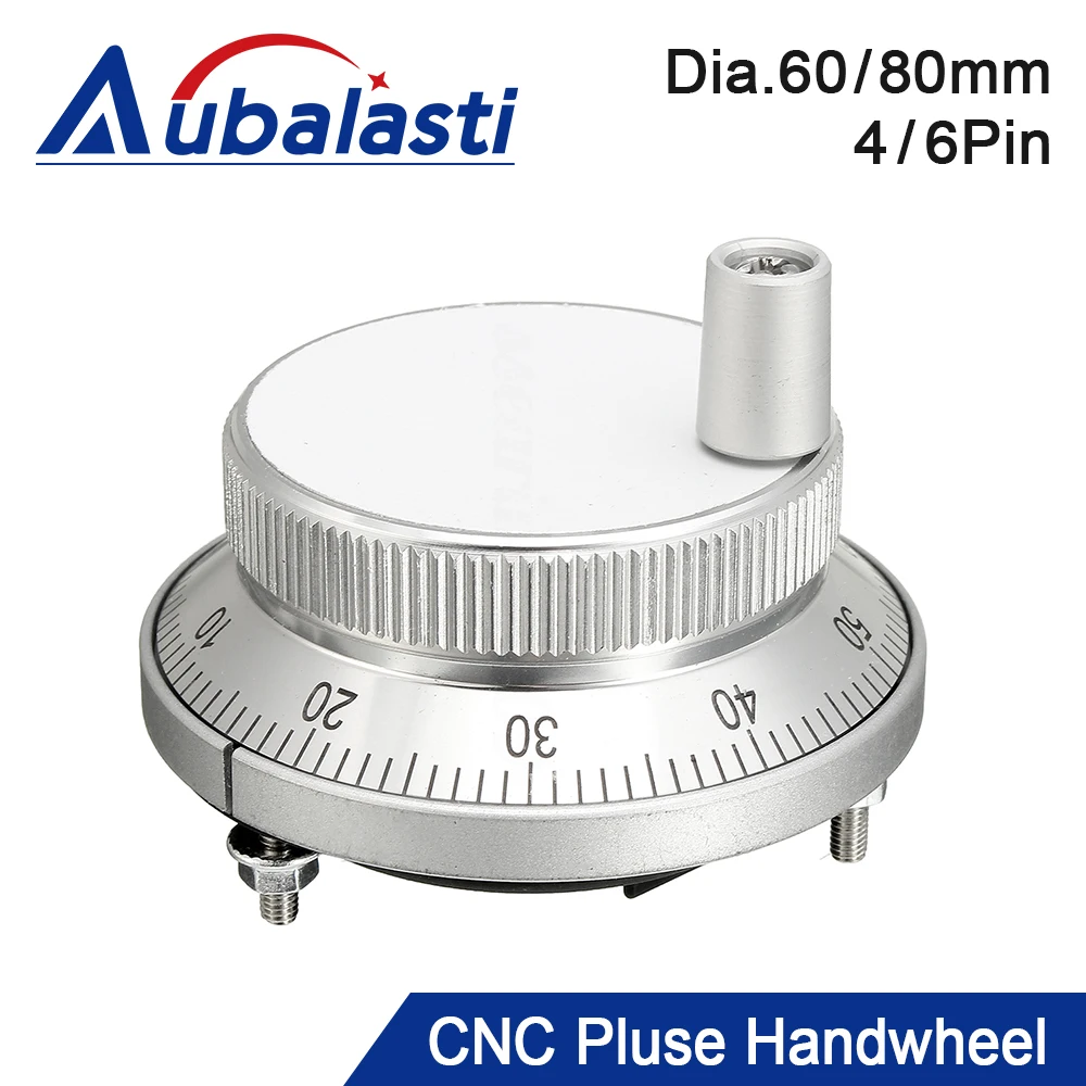 Aubalasti CNC Pulser Handwheel 5V 60mm 80 100PPR Manualny Generator Impulsów Koło Obrotowe Enkoder Obrotowy Elektroniczny 4-pinowy 6-pinowy