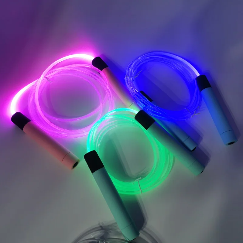 Fitness Adjustable Night Glowing Skip Rope Exercise LED Jump Ropes Light Up Outdoor Supplies Portable Training Sports Equipment