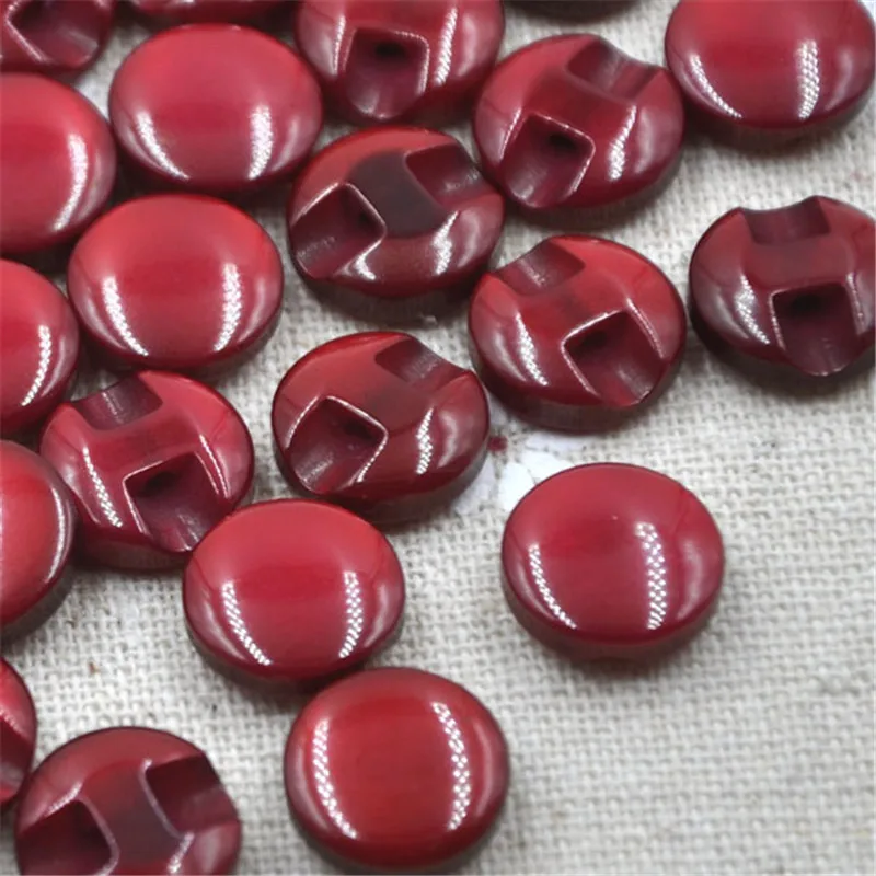 50 pcs 12 mm Wine Cat\'s Eye button craft/sewing/baby lot mix PT82