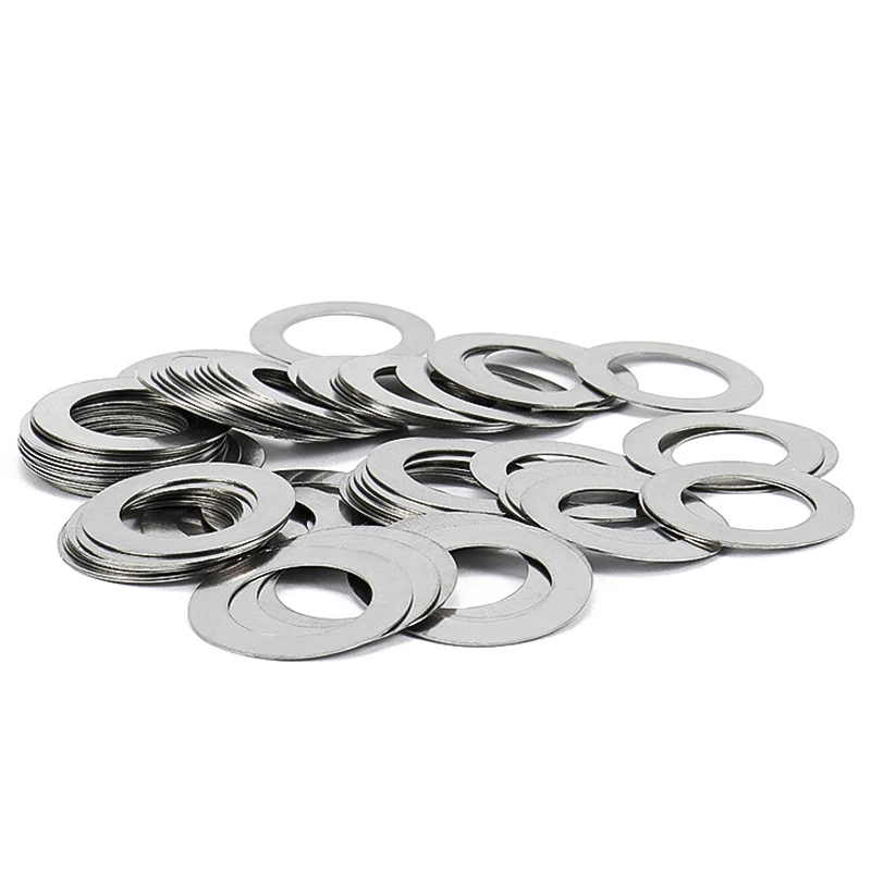 0.1 0.2 0.3 0.5mm Ultra Thin Flat Washer 304 Stainless Steel Adjusting Flat Gasket of Thick Ultra Thin Shim Din988 M2~M40 10Pcs