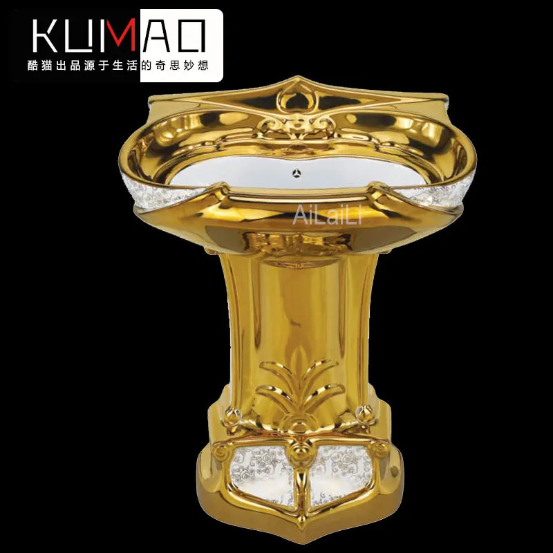 European court golden toilet retro hotel color toilet relief split toilet color gold creative toilet