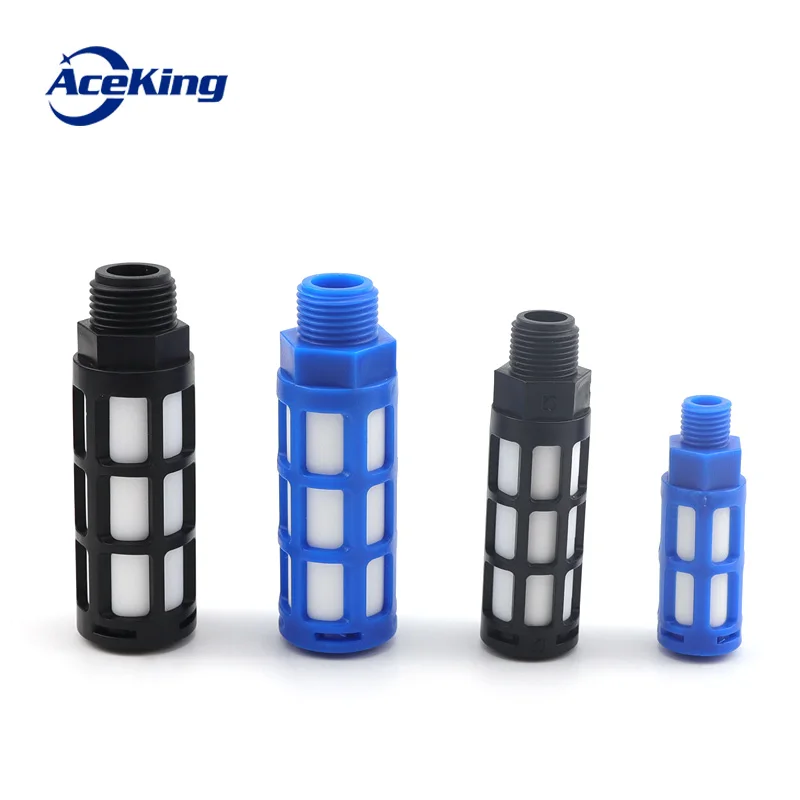 

5 pcs Pneumatic plastic muffler fast exhaust muffler sound absorption noise reduction filter 1/8" 1/4" 3/8" 1/2" thread