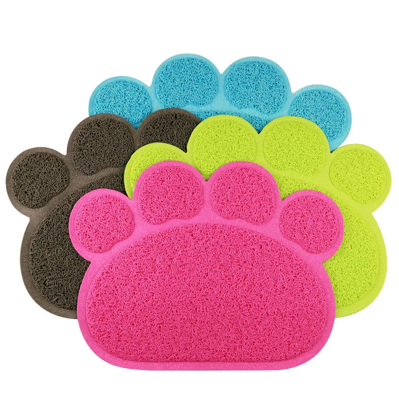 

Pet Cat and Dog Paw Pattern Sand Mat Cat Nest Toilet Non Slip Foot Pad PVC Material, Easy to Clean, Easy to Dry Hand Wash and re