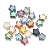 100Pcs/Lot Glass Star Beads  8mm Crystal Pentagram Pendants Jewelry Making Material DIY Crafts Loose Beaded for Decoration