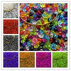6/8/10/12mm Flat beads Rondelle Faceted Acrylic Beads Loose Spacer Beads for Handmade DIY Necklace Bracelet Jewelry Making
