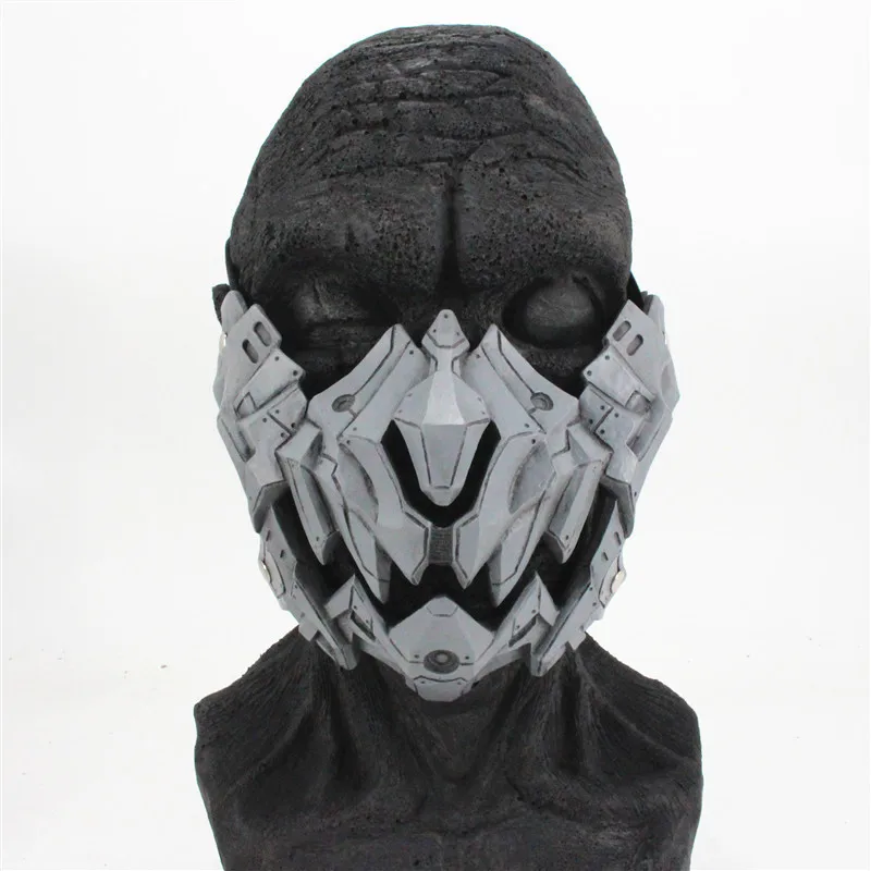 2 Types Halloween Masquerade Mechanical Mask Cosplay Mechanical Tiger Mask Mechanical Beak Advanced Resin Mask Gift