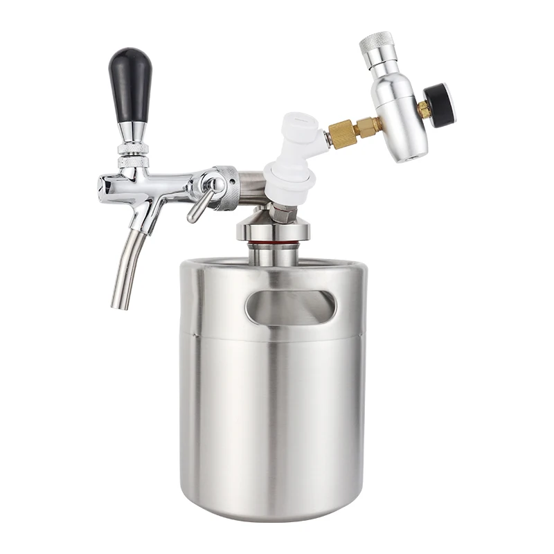 Beer Spear Mini Keg Dispenser, Stainless Steel Mini Growler Tap Dispenser Quick Fitting Connector for Craft Beer Growler Picnic