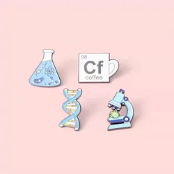 Custom Microscope Enamel Pin Flask DNA Coffee Cup Brooch Badge for Backpack Hat Bags Accessories Scientist Science Teacher Gift