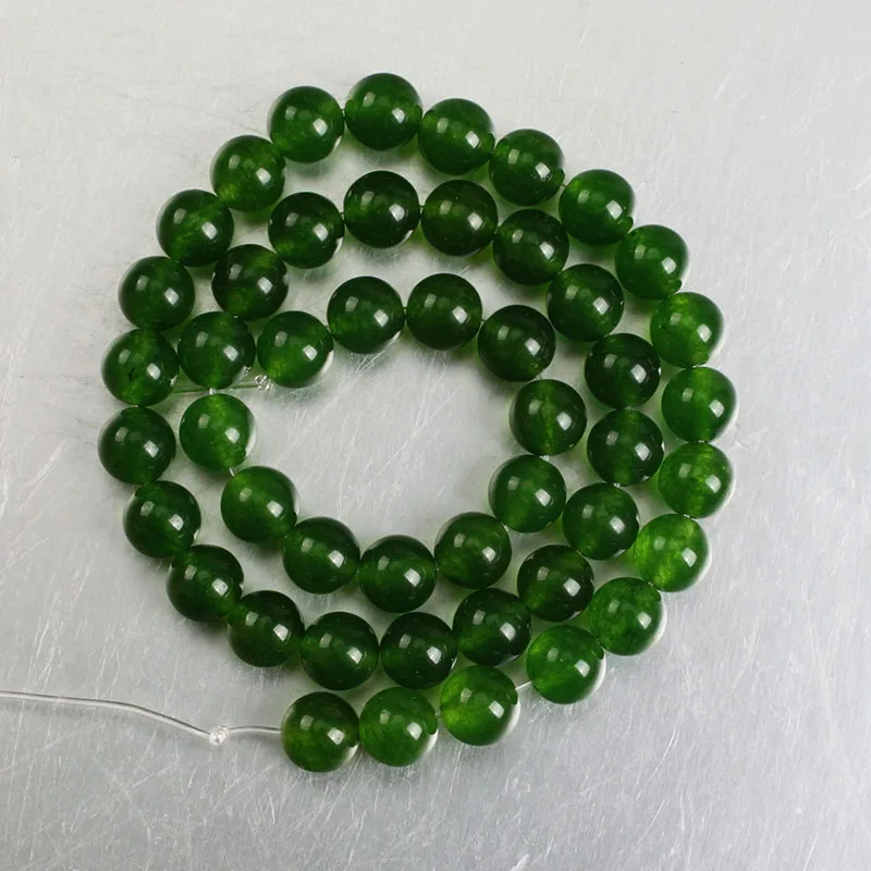 Natural Stone Taiwan Green Jades Beads For Jewelry Making Beads Bracelet DIY Bracelet Necklace 4 6 8 10 12mm Strand