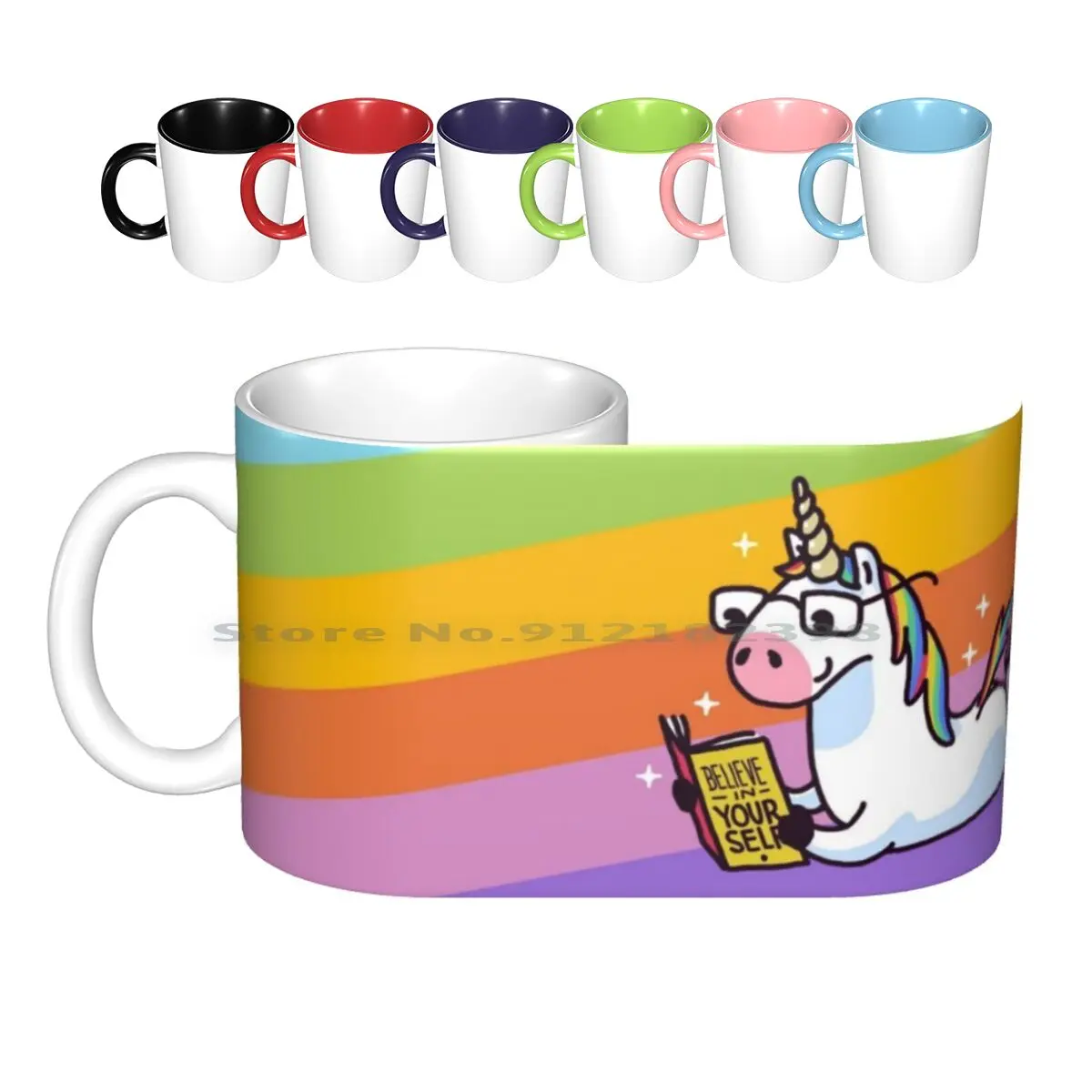 Unicorn Believe In Yourself Magically Fabulous Ii Ceramic Mugs Coffee Cups Milk Tea Mug Unicorn Unicorns Reading Sofa Glasses