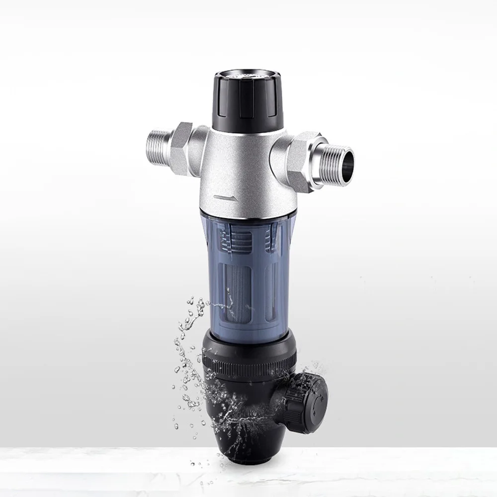 Backwashing stainless steel household whole house water filter front water purifier tap water pipe filter