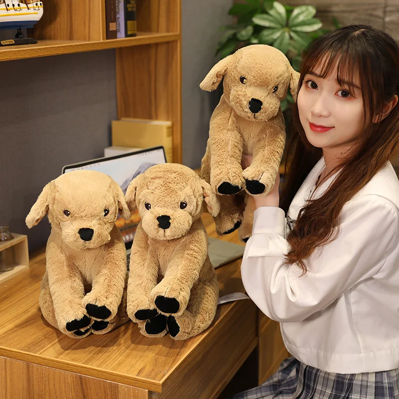 Super Simulation Mum&Kids Labrador Dog PLush Toy Stuffed Lifelike Golden Retriever animals Doll toys for Cub Dog toys