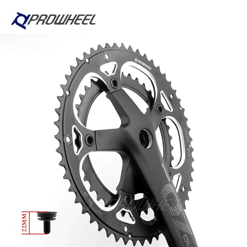 PROWHEEL bicycle crankset with bottom bracket 170/172.5mm mountain bike crankstraight-coupled sprocket  53/39T Cranks Parts