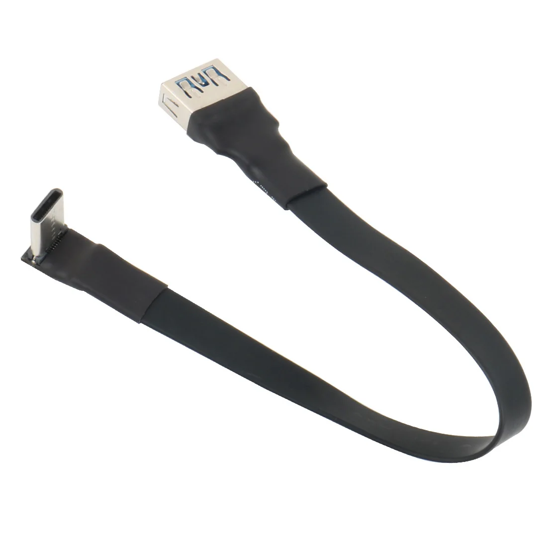 USB 3.1 Type C to A Flat Extension Ribbon Cable Male to Female 90 Slim Flexible FPC Charge FPV Brushless Handheld Gimbal Monitor