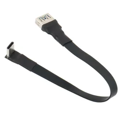 USB 3.1 Type C to A Flat Extension Ribbon Cable Male to Female 90 Slim Flexible FPC Charge FPV Brushless Handheld Gimbal Monitor