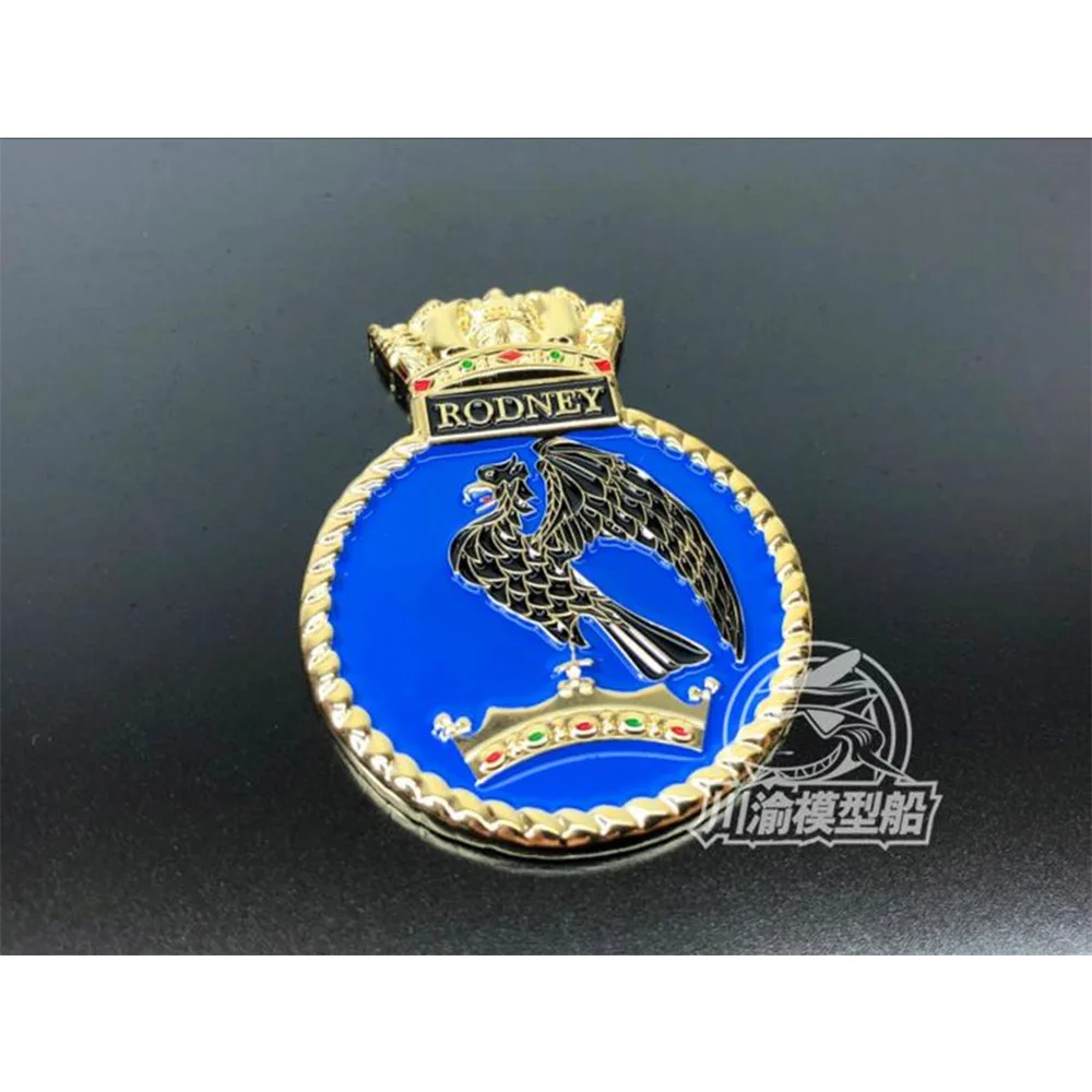 

Metal Badge Heraldry HMS Battleship Rodney for 1/700 1/350 1/200 Scale Model Ship Display CYH010