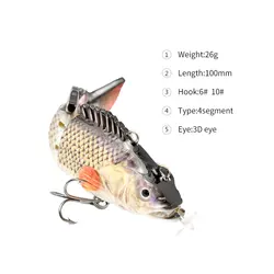 small Robotic Swimming Lures Fishing Auto Electric Lure Bait Wobblers For Swimbait USB Rechargeable Flashing LED light