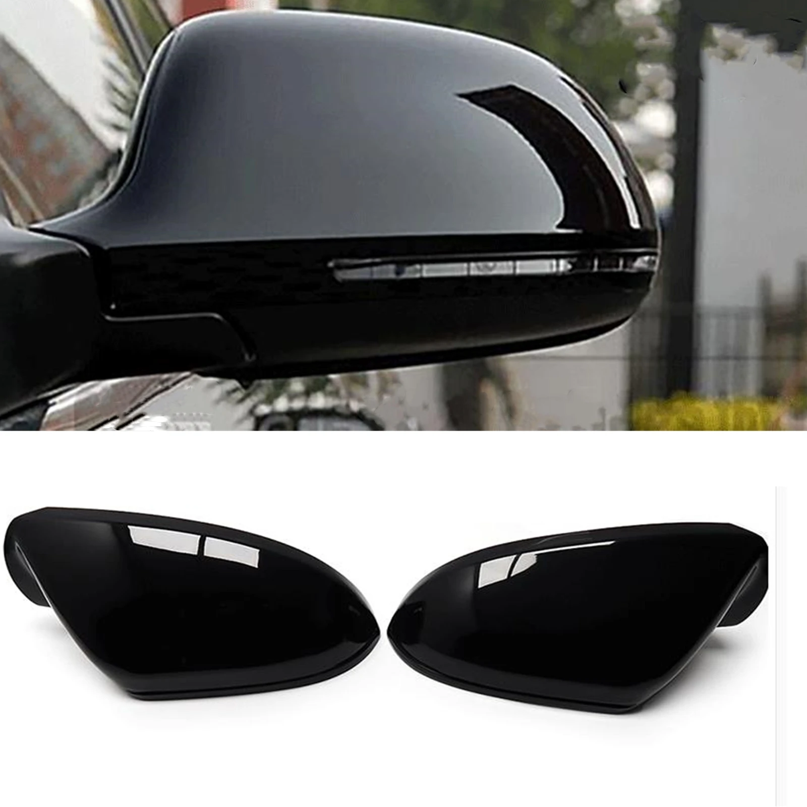 

Black Mirror Cover For Audi A6 C7 C7.5 RS6 S6 4G 2011-2018 W/ Lane Assist Car Side Rear View Cap Reverse Case Shell Replacement