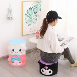 Japanese Anime Stool Kawaii Round Low Stool Floor Seat Cushion Tatami Living Room Bedroom Home Decoration Gift For Girl Washable