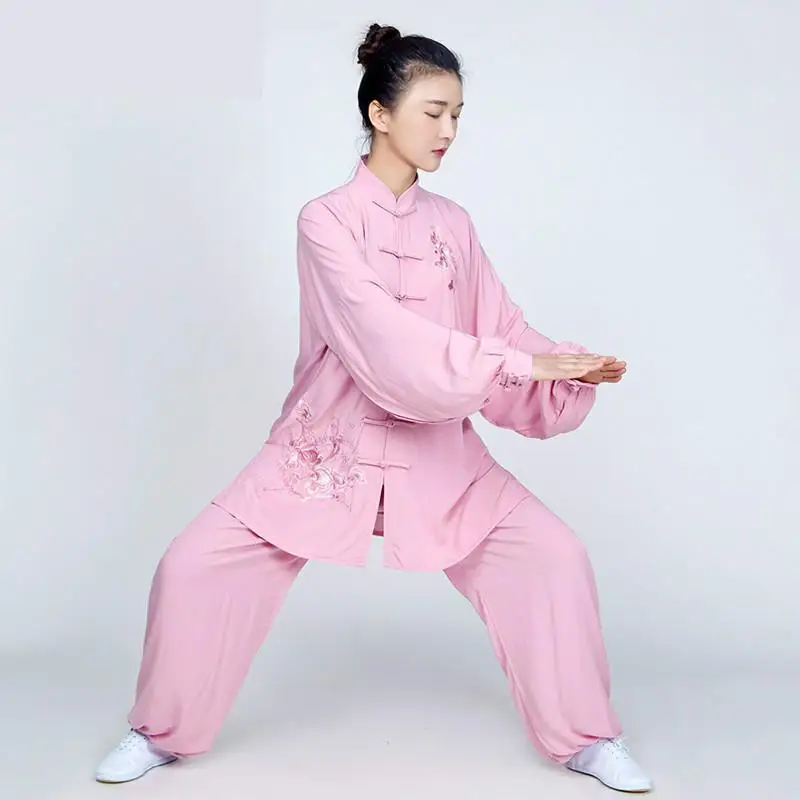 Traditional Chinese Folk Martial Arts Tai Chi Uniform Wushu Kung Fu Clothing Morning Exercise Suit Stage Performance Costume