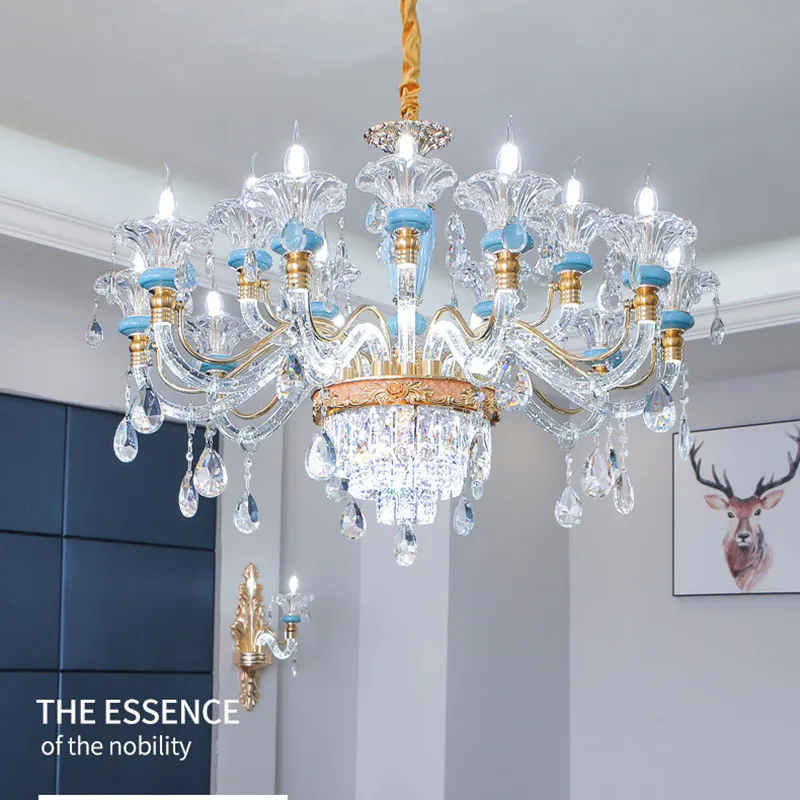 European Simple Crystal Elbow Lights Arm French Hotel Villa Clothing Store Living Room Dining Room Bedroom Chandeliers