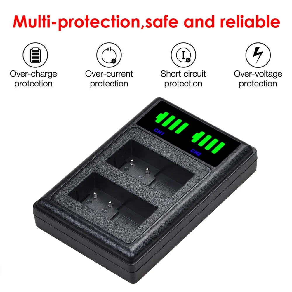 LEDデュアルバッテリー充電器,タイプC, DMW-BLC12,blc12e,blc12pp,Panasonic lumix DMC-G5 g6 g7 gx8 g85 gx2 DMC-FZ200 fz1000