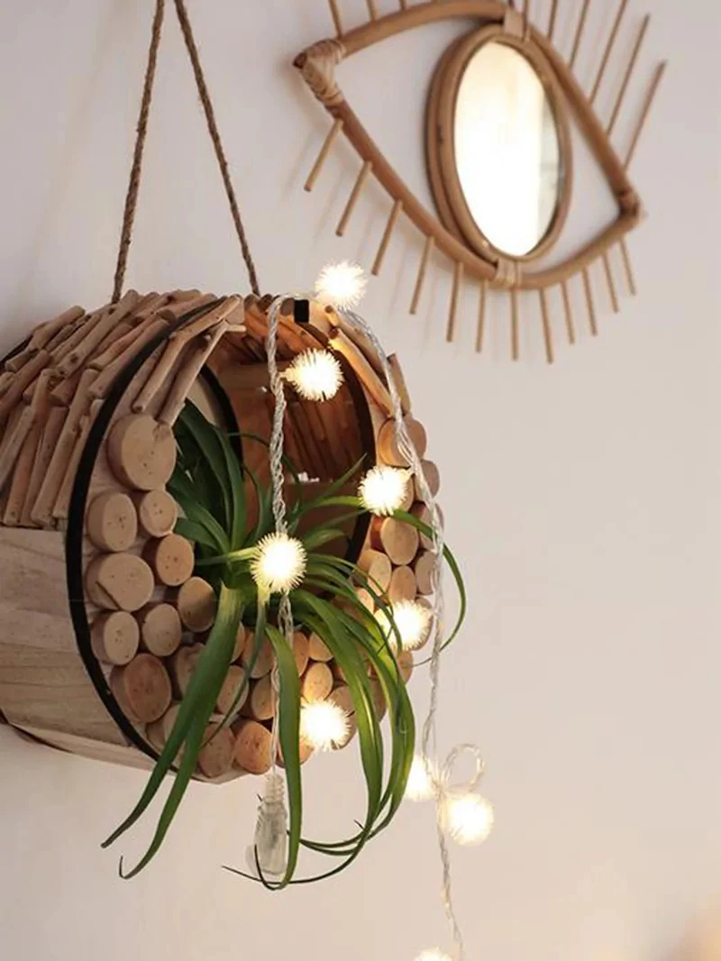LED Furry Snow Ball Led String Lights Fairy Light for Garden Home Decor Wedding Party Garland Decorations