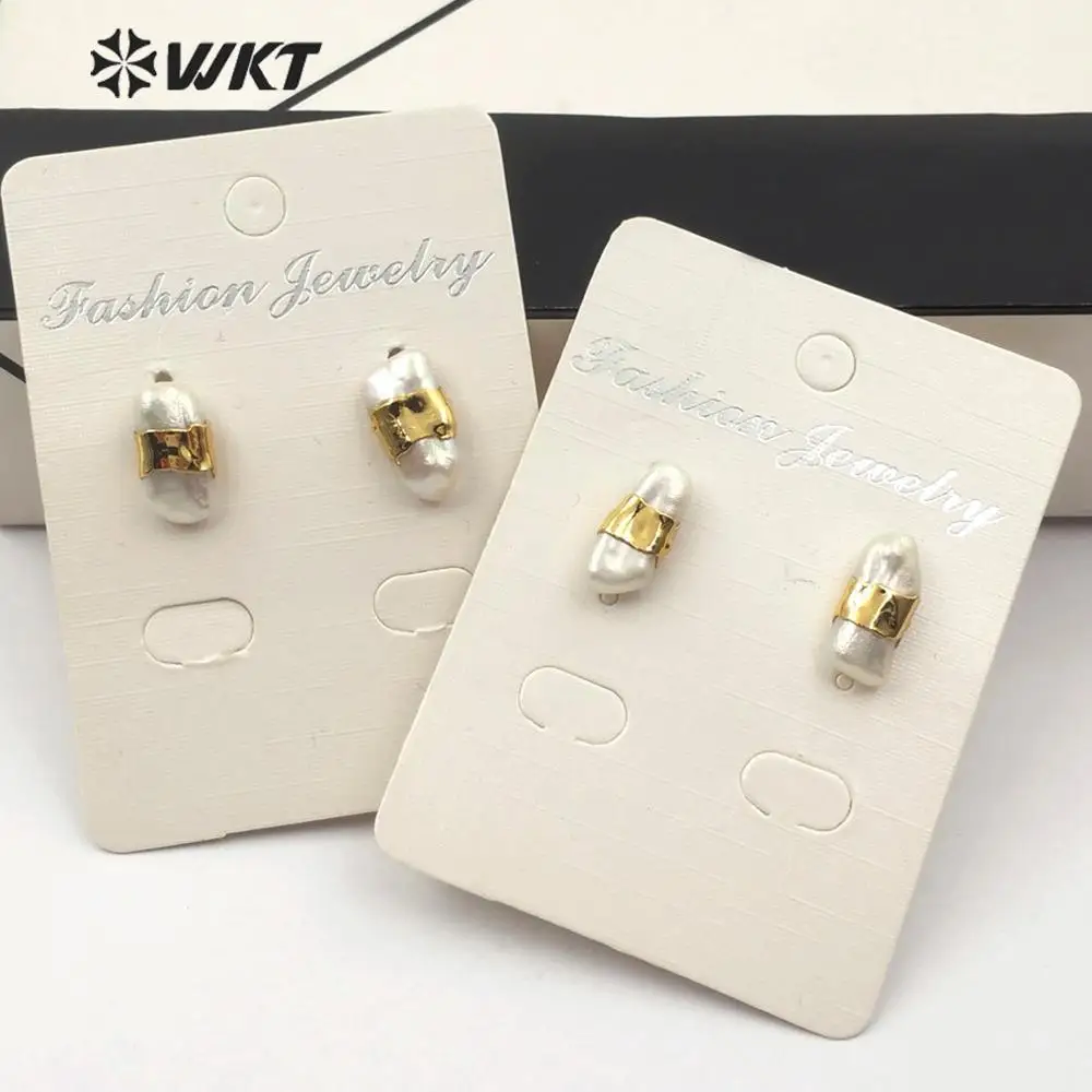 

WT-E569 Natural Irregular Freshwater Pearl Earring 18k Gold Electroplated For Women Cute Tiny Jewelry