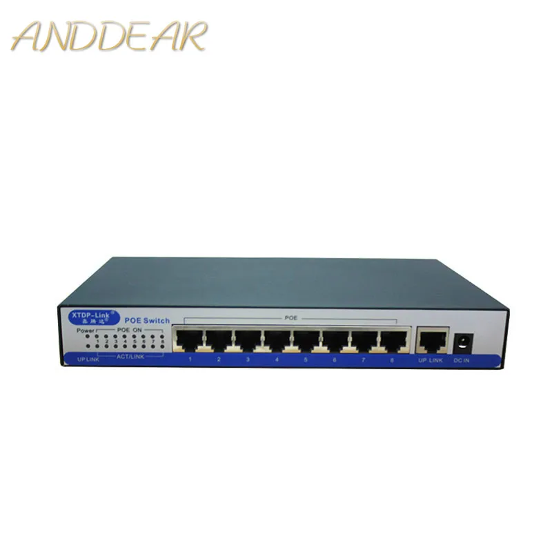 H9 port gigabit poe switch 100/1000Mbps IEEE802.3af/at active POE 8 port 50v2.3a for 8pcs 1080P 2MP 3MP 4MP 5MP 6MP HD ip camera