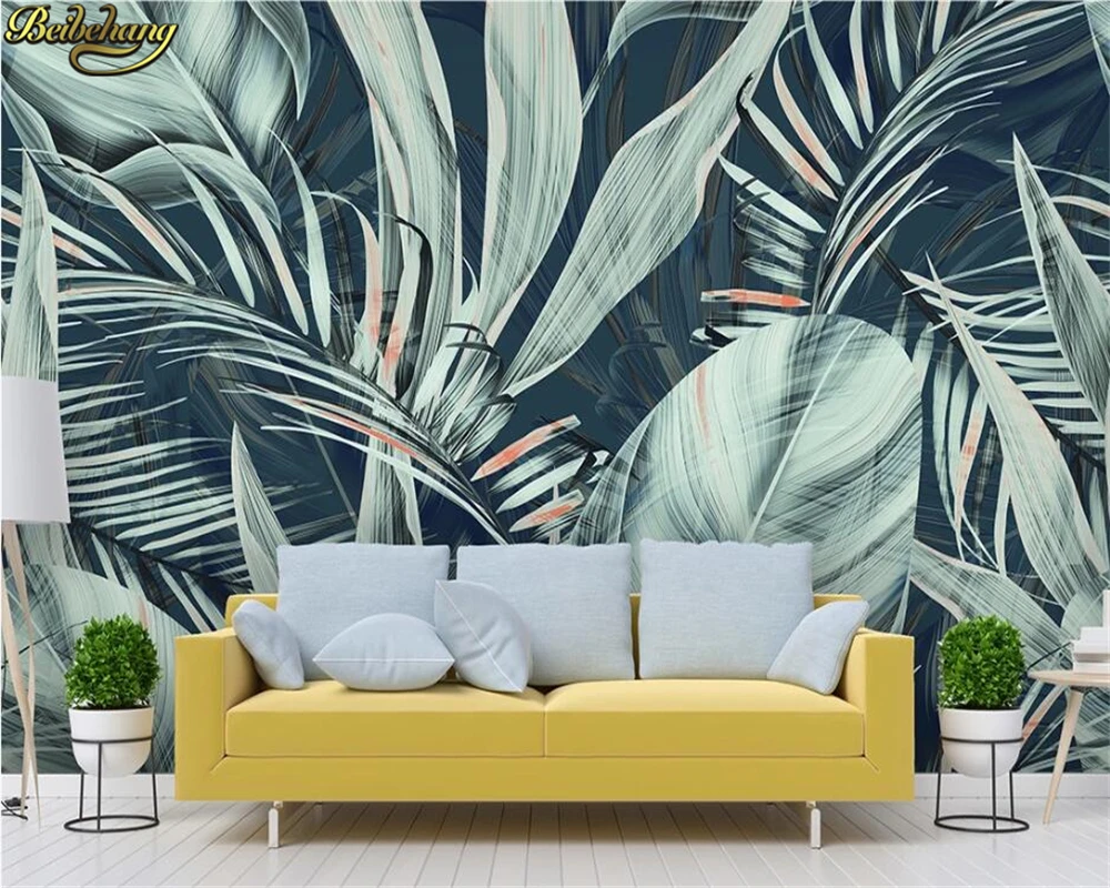 beibehang Custom 3d wallpaper mural medieval hand painted tropical rain forest flowers and birds background wall painting