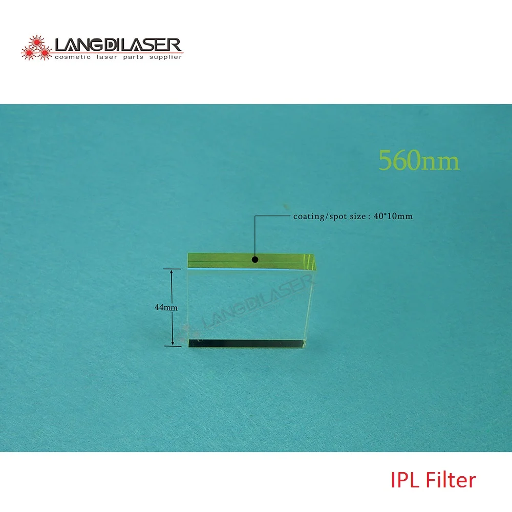 

size : 40*10*44 / spot size : 40x10mm / wavelength : 560~1200nm / IPL filters for IPL kristali / opt- elight laser