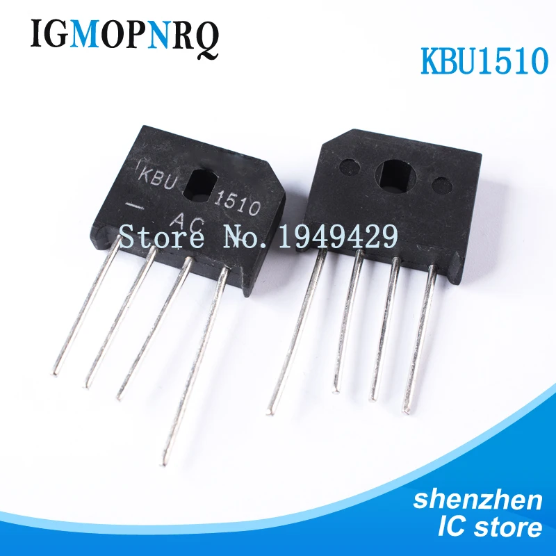 5PCS/LOT KBU1510 KBU-1510 15A 1000V ZIP Diode Bridge Rectifier New