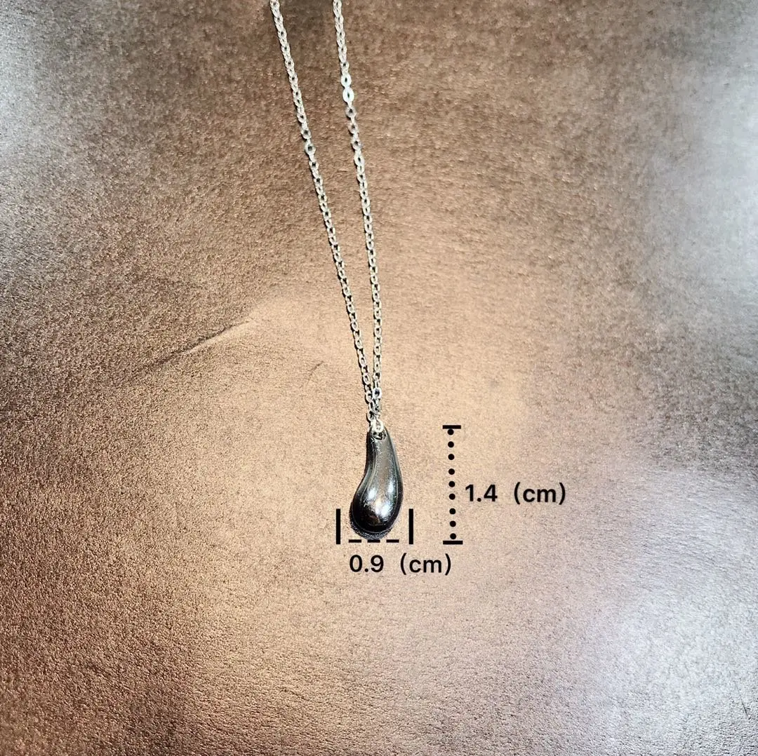 Whole 100% 925 Sterling Silver Cute Polish Eggplant Shape Pendant Necklaces Lasting Shiny Exquisite Jewelry Water Drop Choker