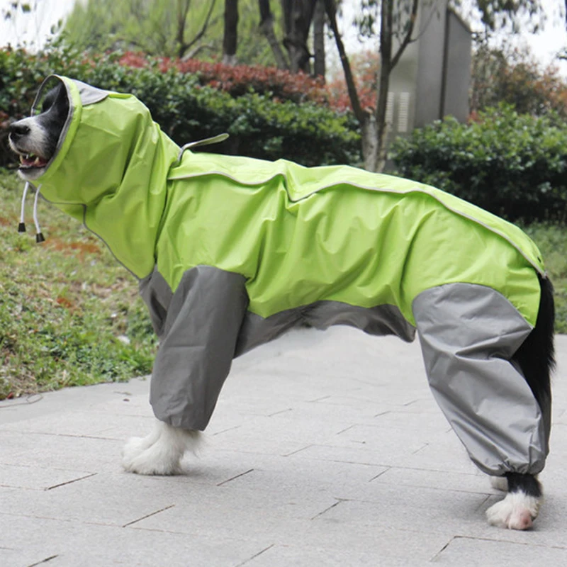 Pet Dog Raincoat Outdoor Waterproof Clothes Hooded Jumpsuit Overalls For Small Big Dogs Rain Cloak French Bulldog Labrador