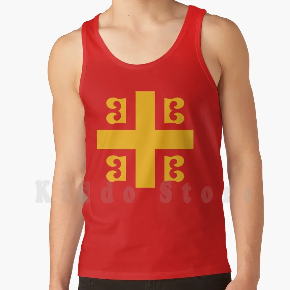 Camisetas sin mangas con bandera bizantina, 100% algodón, historia medieval, bandera bizantina, cruz, estandarte, ortodoxo, Oriente