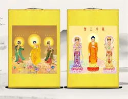 (customized) Three saints in the west portraits, hanging paintings of Buddha statues, silk scroll decoration paintings
