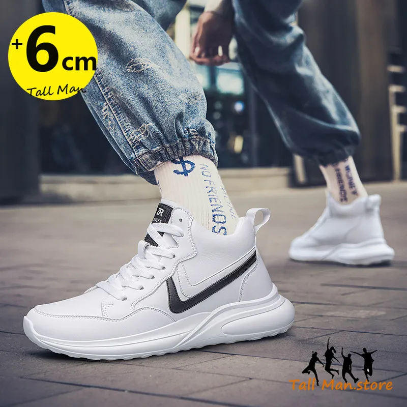 Sneakers Elevator Shoes Men Sports  Heightening  Height Increase Insole 6cm Man Daily Life High Tall