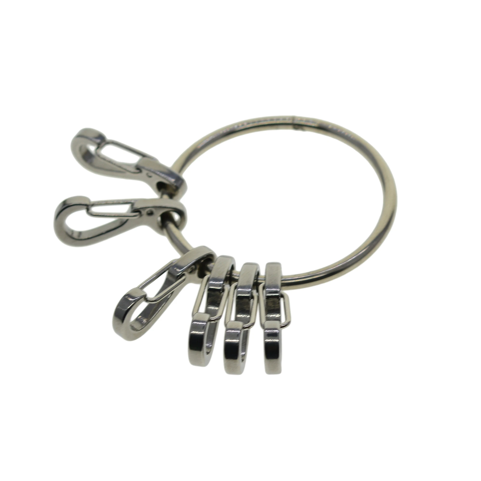 Unique  304 stainless steel easy open spring Snap Hook Luxury business keychains Key rings organizers Fob Gift house warming