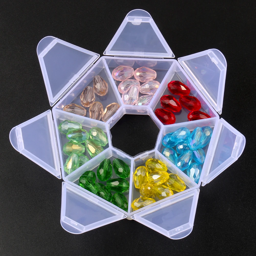 10 Shapes Transparent Plastic Storage Box Compartment Adjustable Container for Beads Earring Jewelry Rectangle Case