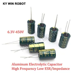 Condensador de aluminio de baja ESR de alta frecuencia, 10V, 16V, 25V, 35V, 50V, 100UF, 220UF, 330UF, 470UF, 680UF, 1000UF, 1500UF, 2200UF, 3300UF, 2-50 Uds.