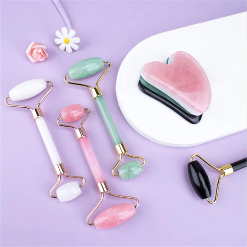 Natural Massager For Face Gouache Scraper For Face Massager Jade Roller Guasha Scraper For Face Microniddle Roller Face Gua Sha