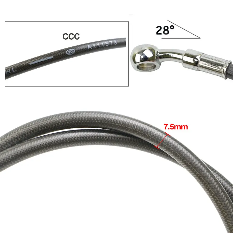 AN3 Motorcycle 10MM Brake Hose Banjo Line Brake Cable Hydraulic Clutch Banjo for Suzuki Kawasaki Yamaha ATV Oil Pipe Line