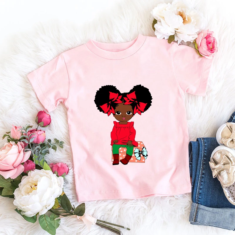 

Fashion Black Girls T Shirts Hiphop Harajuku Black Little Girls Graphic Cute Kids Summer Tops Harajuku Girls Pink Tshirts Tops