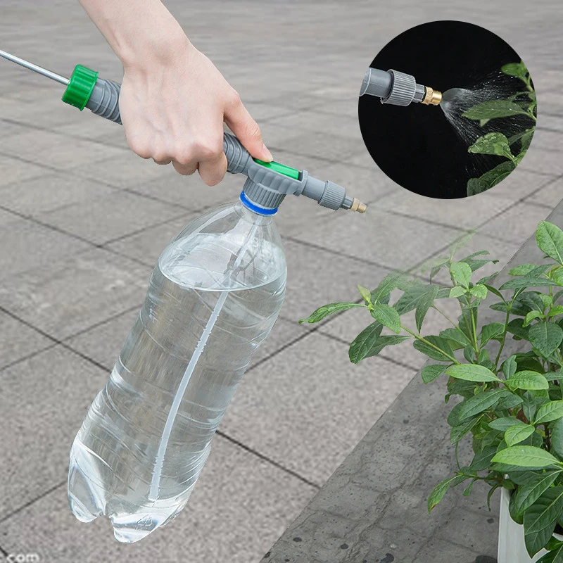 High Pressure Air Pump Manual Sprayer Adjustable Drink Bottle Spray Head Nozzle Garden Watering Tool Universal Beverage Bottle