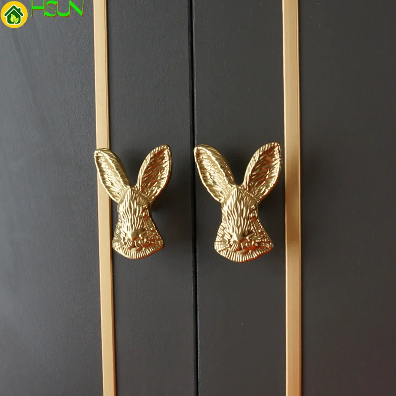 

Bunny Rabbit Solid Knob Brass Bugs Handle Nordic Cabinet Door Cupboard Handles Drawer Pulls and Knobs Decor Furniture Hardware