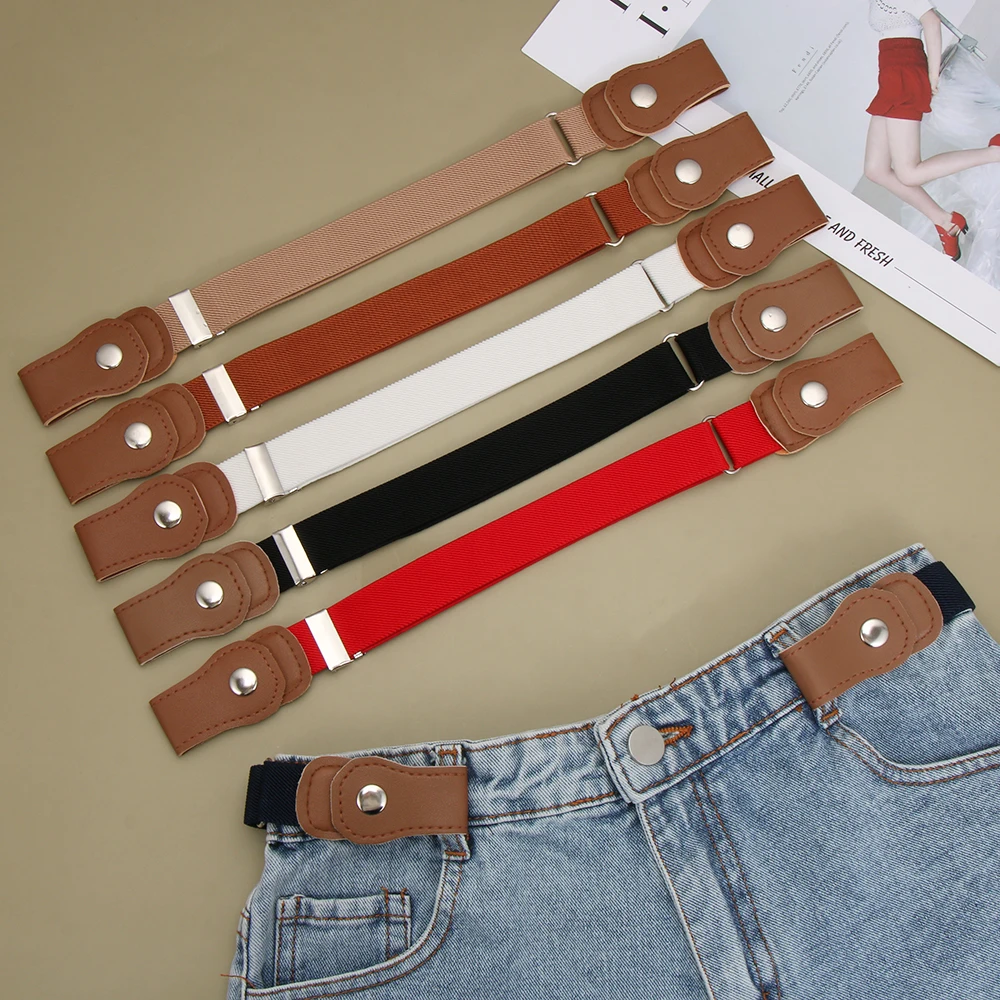 

Fashion Kids Buckle-Free Elastic Belt Boys Girls Adjustable Stretch Canvas Waist Belt For Jeans Pants Clothes Accessories