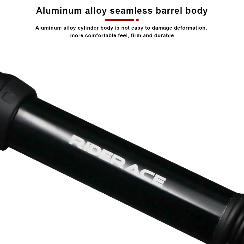 Tragbare Fahrradpumpe mit Schlauch, Ballnadel, Handluftpumpe für Mountainbike und Rennrad, Reifenfüller, Schrader- und Presta-Ventil, MTB-Zubehör – Detail 11