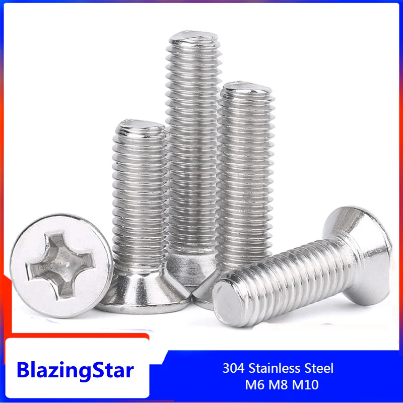 

M6 M8 M10 Length 8-100mm 304 Stainless Steel Phillips Countersunk Head Flat Tail Self Tapping Screw Zelftappende Schroeven